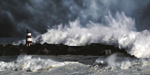 High sea and storm